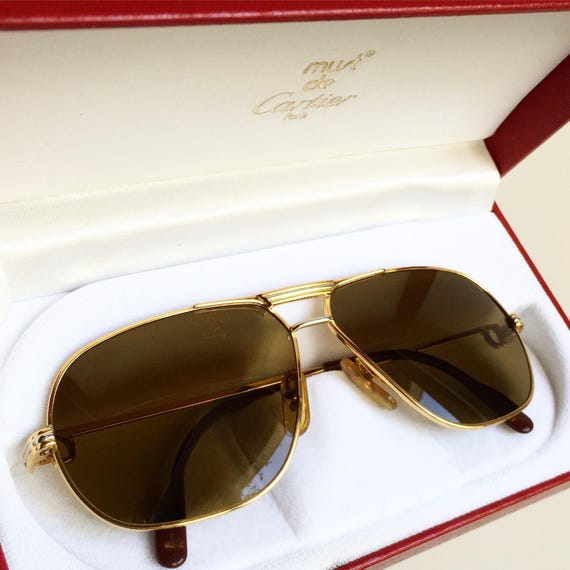 Le MUST De CARTIER SANTOS Tank Gold Filled Plated Sunglasses | Etsy  Singapore