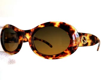 GUCCI ヴィンテージサングラス オーバル ブラック 長方形 GG1156