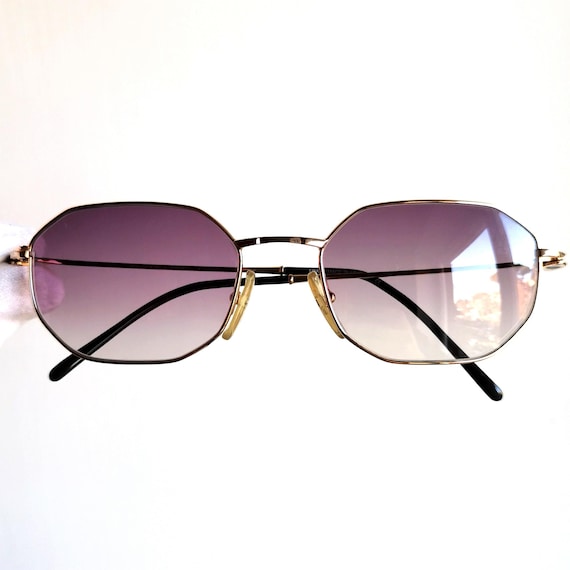 LOUIS F. LAMY Gold Sunglasses Vintage Hexagon Octagonal L  display picture 3