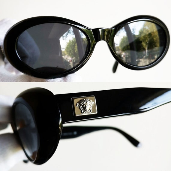 VERSACE vintage sunglasses rare 475/E black silve… - image 1
