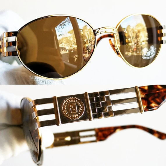 【FENDI】 メタルゴールドロゴ Vintage Sunglasses Fendi SL 7469 72 300 – Vintage Frames Company
