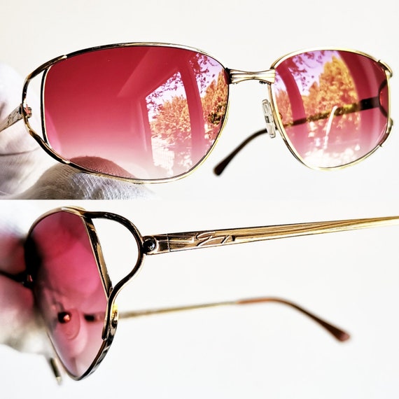 VERSACE Vintage Sunglasses Oval Gold Gianni by GENNY 552 90s 