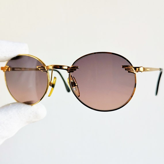 POLICE vintage Sunglasses rare round oval gold Mi… - image 2
