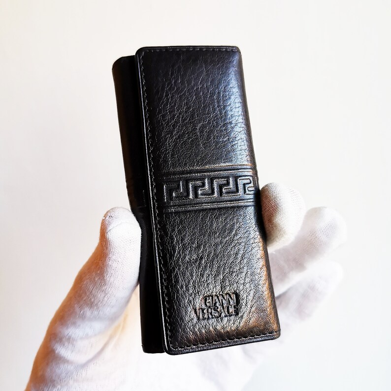 VERSACE Vintage Small Keychain Rare Greek Key Holder Wallet Etsy