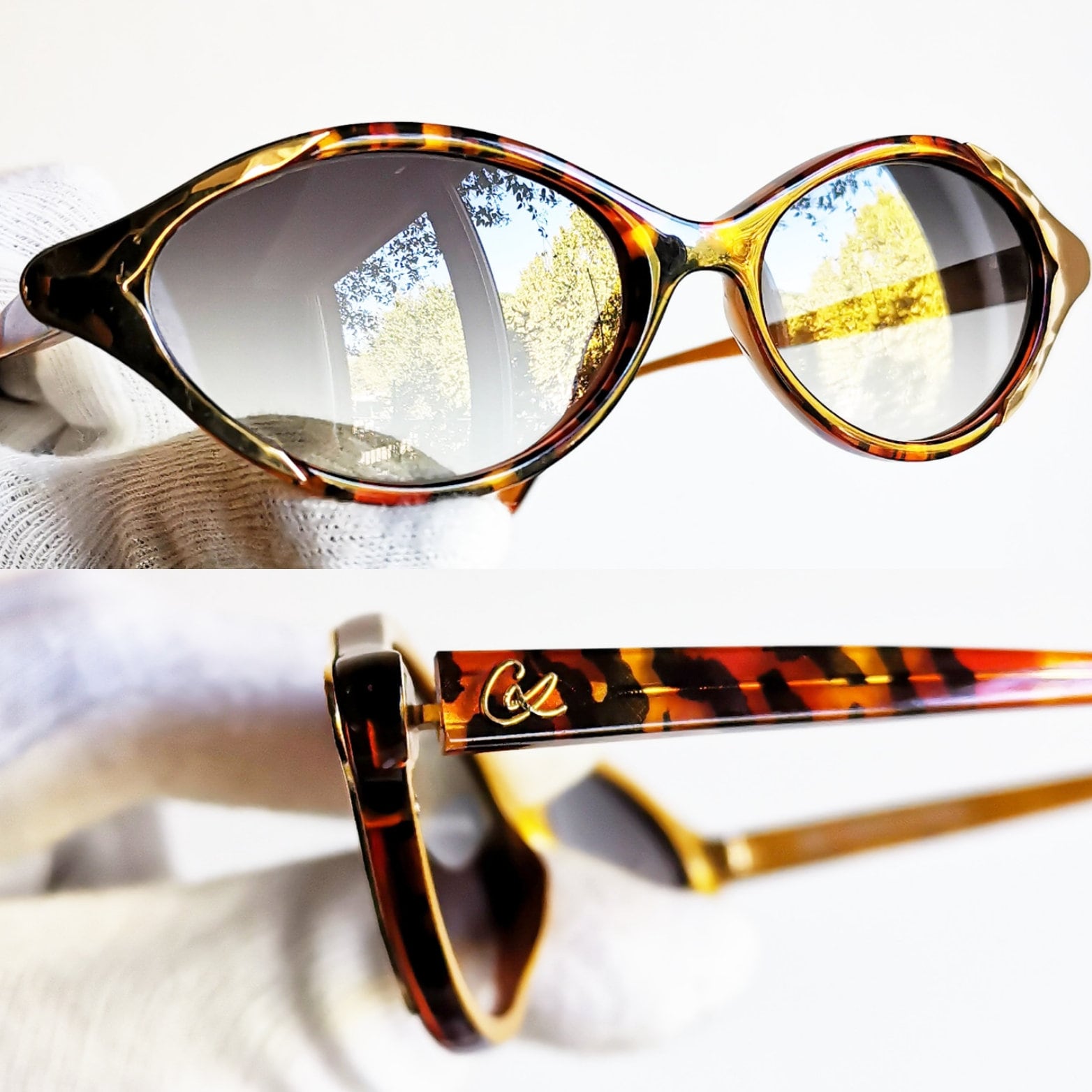CHRISTIAN LACROIX Vintage Sunglasses Oval Tortoise Brown  display picture 1
