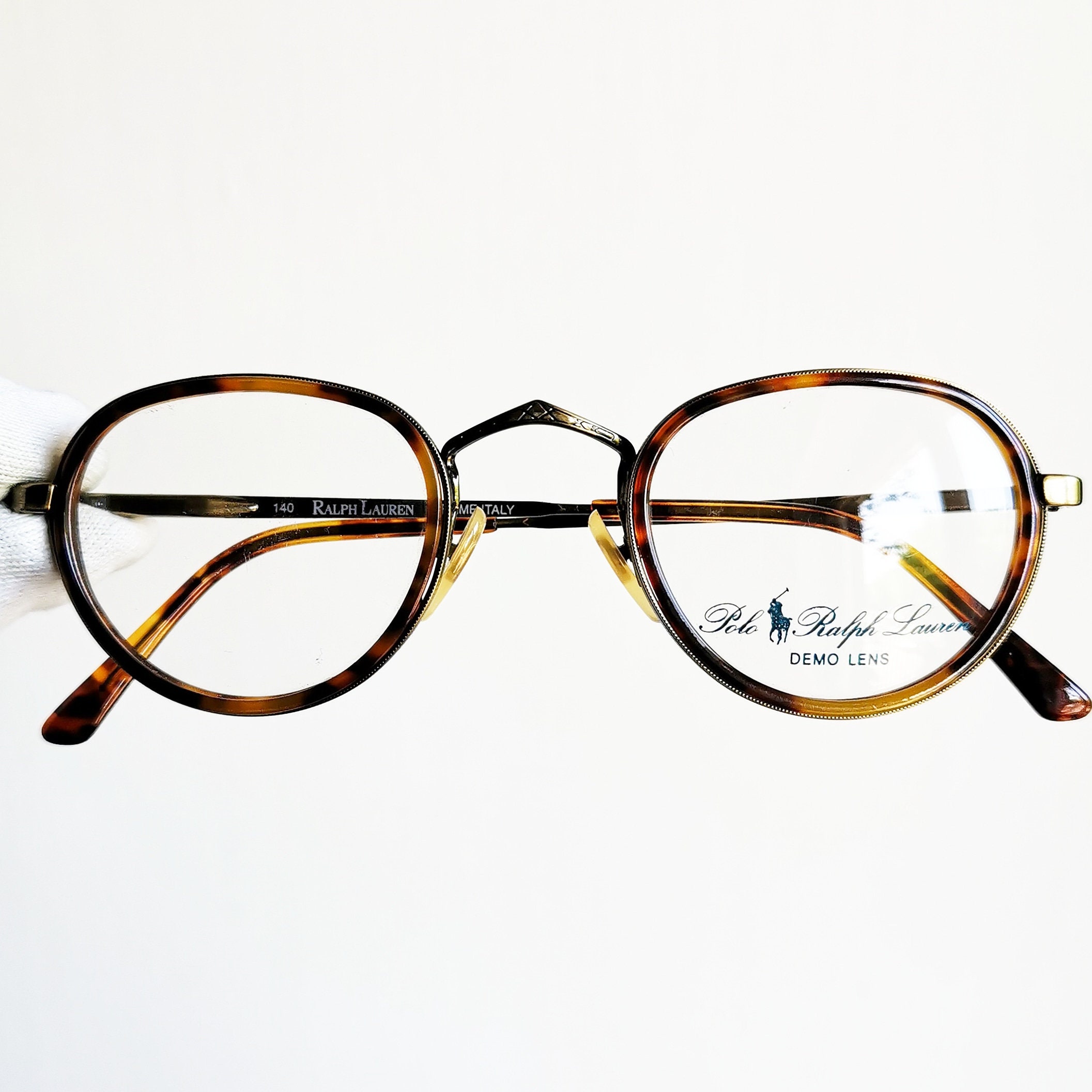 gold frame polo glasses