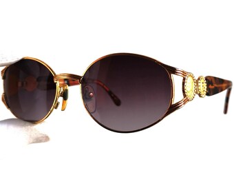 FENDI Vintage Sunglasses Oval Gold Tortoise Brown FS261  display picture 1