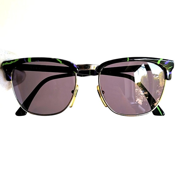 VOGUE vintage sunglasses black purple green gold … - image 1