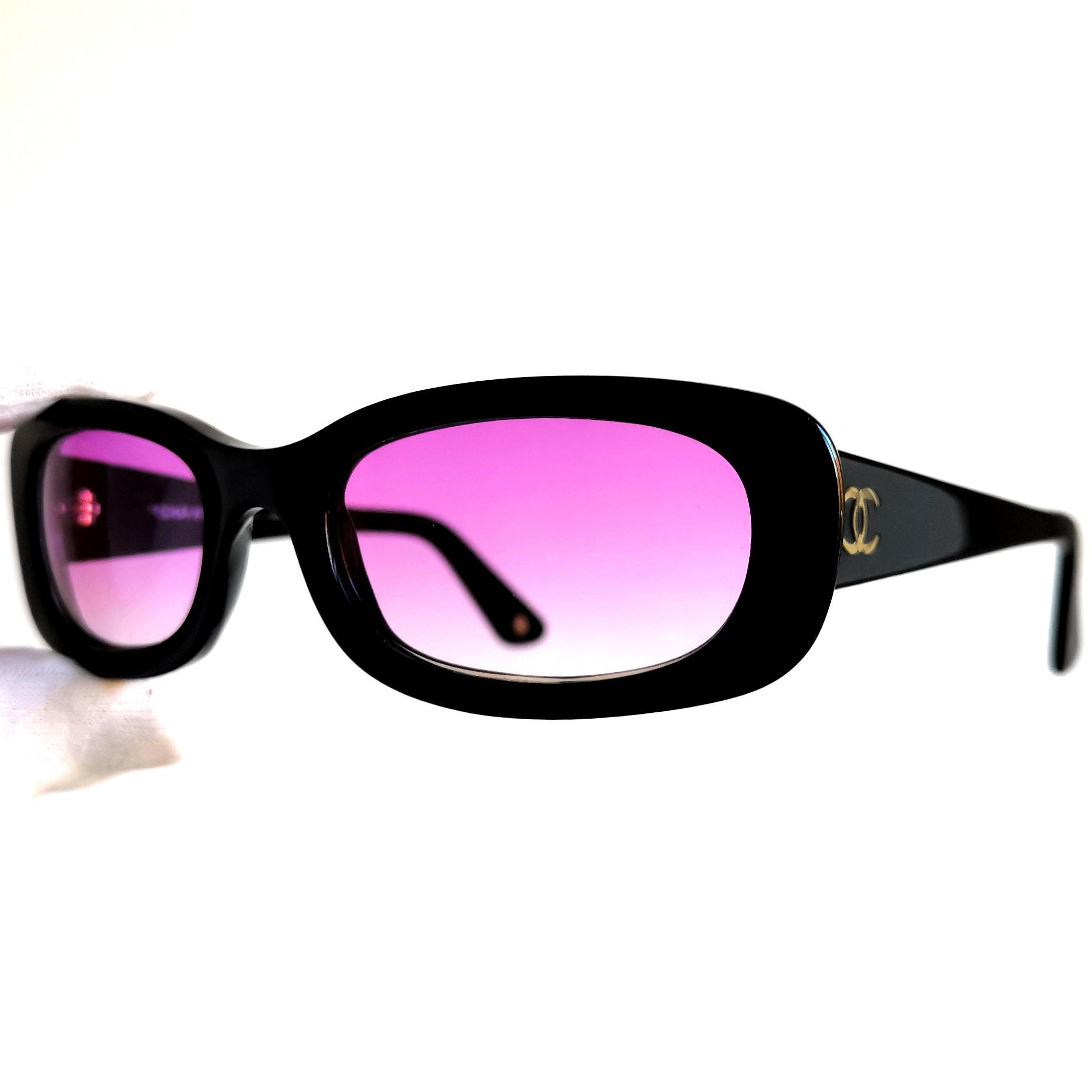 CHANEL Vintage Sunglasses Oval Black Gold CC Logo 5011 Frame  display picture 3