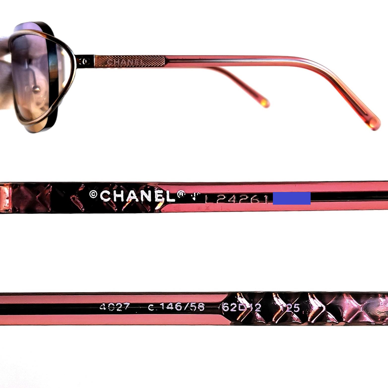 Chanel 4027 Vintage Rimless Sunglasses Y2K Gradient Authentic vintage-chanel-4017d-  main image 4