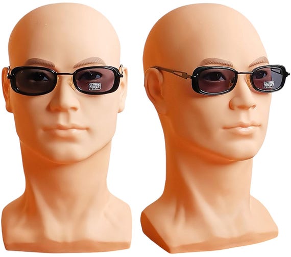 VERSACE vintage sunglasses oval rectangular black… - image 2