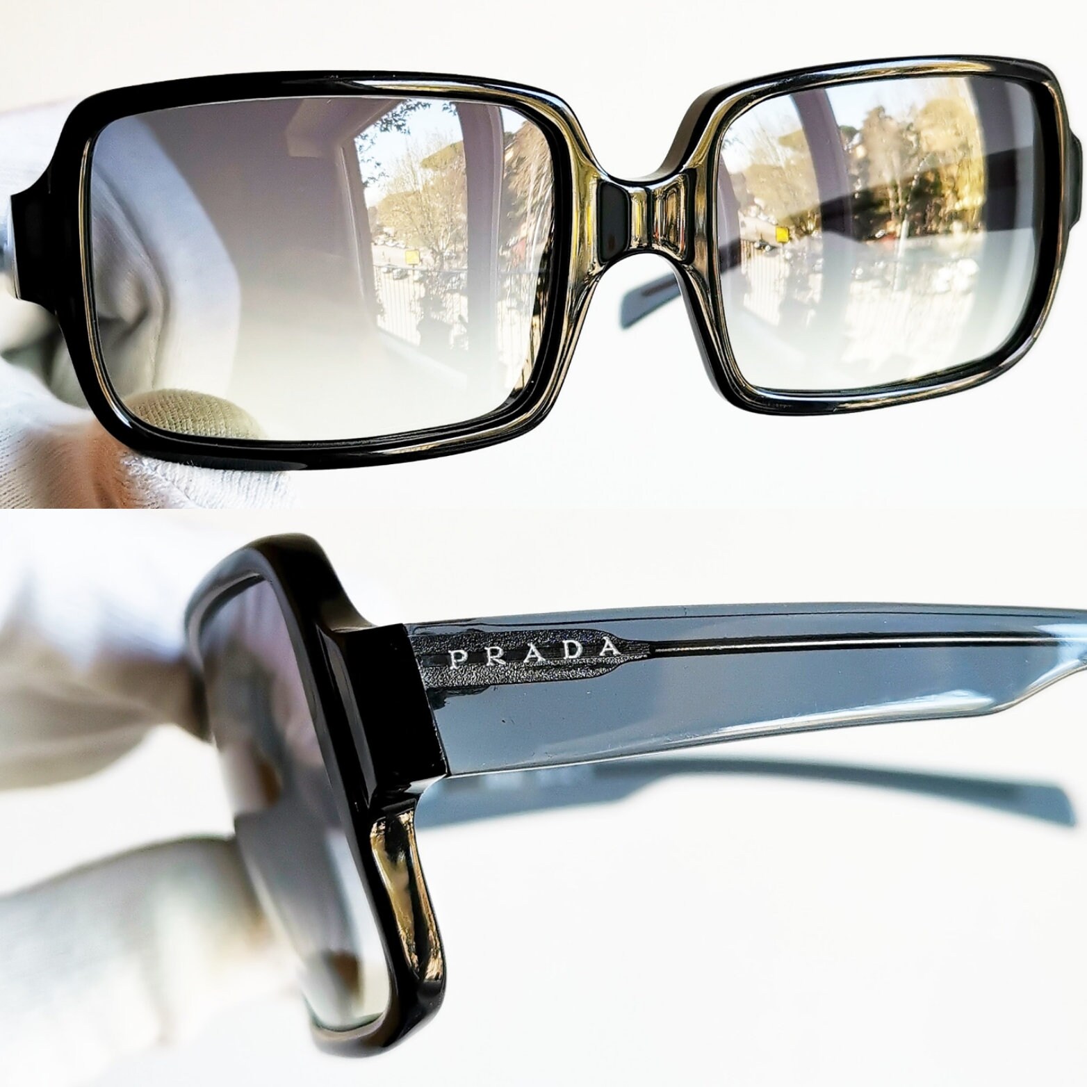 PRADA Vintage Sunglasses Rare Square Oversize Big Large PRADA Vintage Sunglasses Rare Square Oversize Big Large