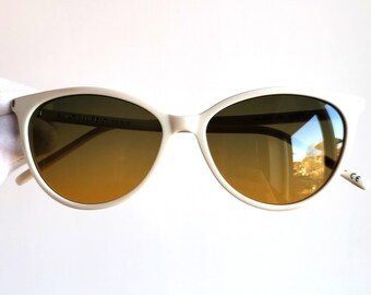 Yves Saint Laurent White Cat-Eye Sunglasses with Brown Lenses Saint Laurent Women main image 4