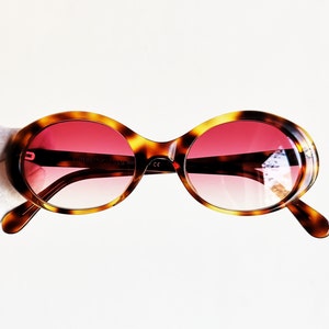 ARMANI vintage SUNGLASSES rare oval Kurt Cobain gold tortoise brown round 541-S 90s clout goggles small frame giorgio emporio new pink lens