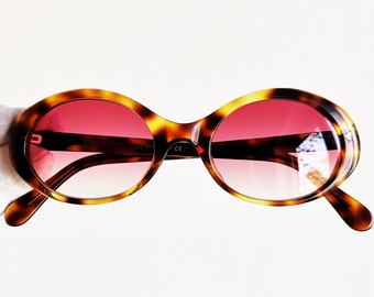 ARMANI vintage SUNGLASSES rare oval Kurt Cobain gold tortoise brown round 541-S 90s clout goggles small frame giorgio emporio new pink lens