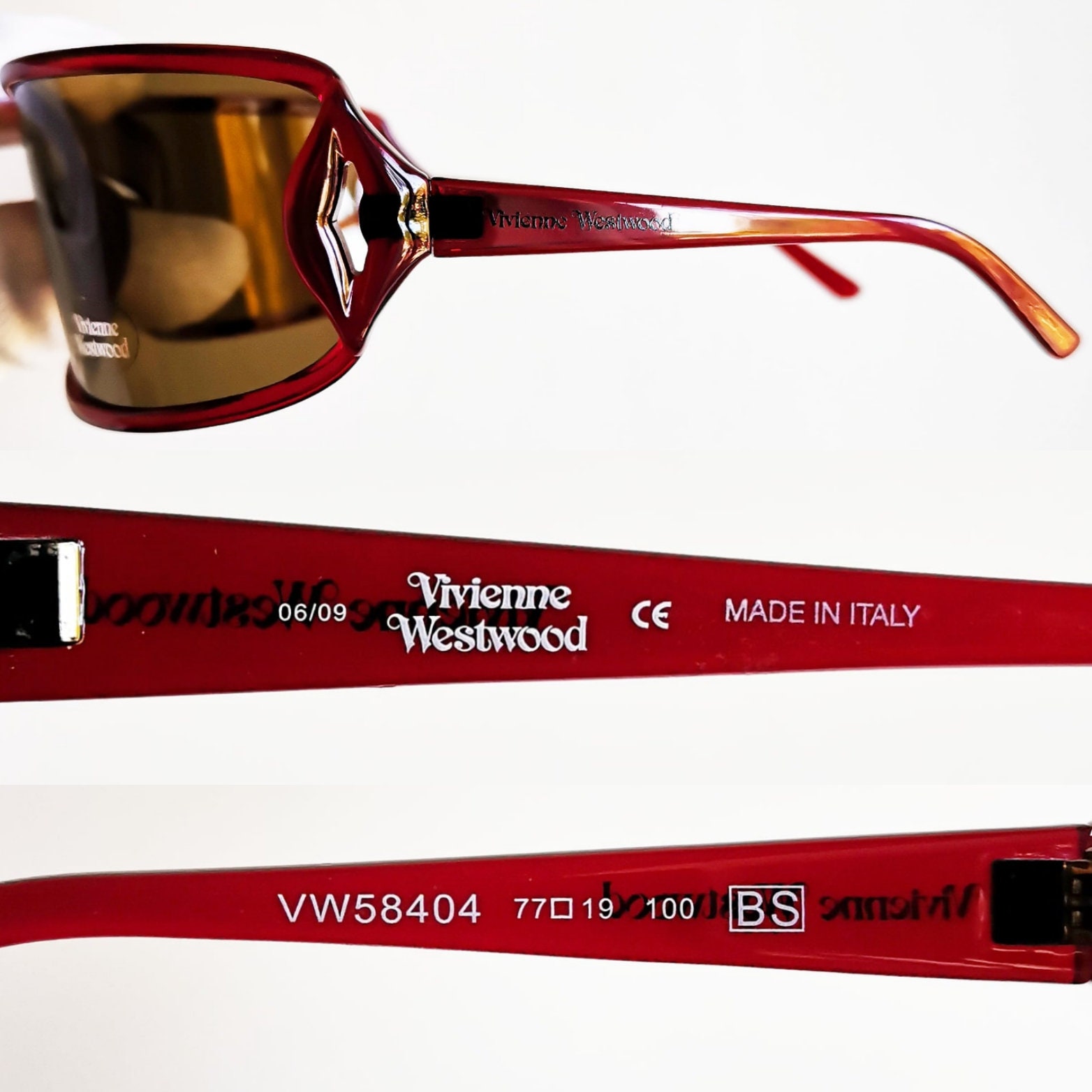 VIVIENNE WESTWOOD Vintage Sunglasses Oversize Wrap Mask Red VIVIENNE WESTWOOD Vintage Sunglasses Oversize Wrap Mask Red