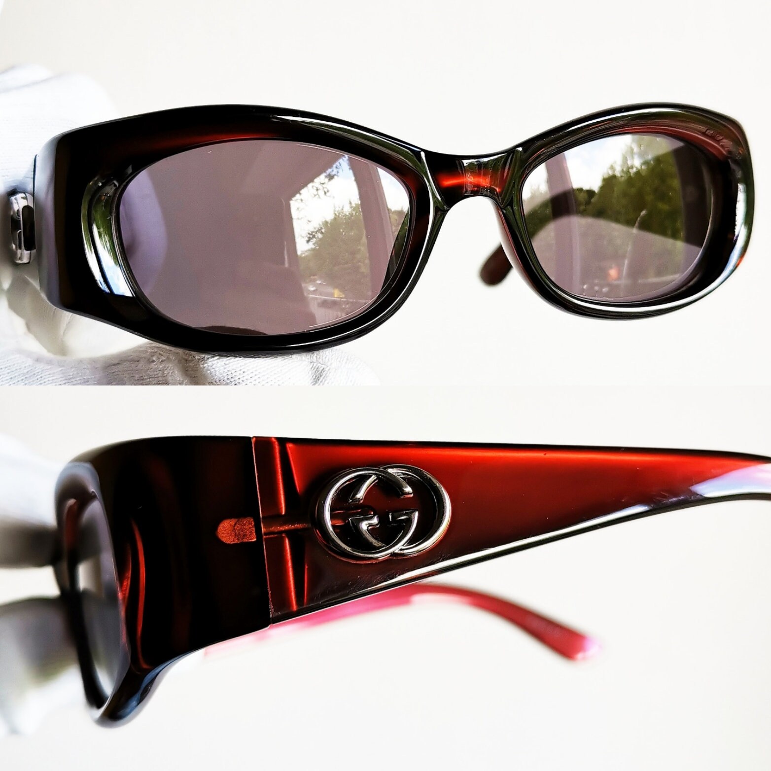 小物 vintage sunglasses gucci jennie GUCCI Vintage Sunglasses Rare Oval Small Tiny Black Blue