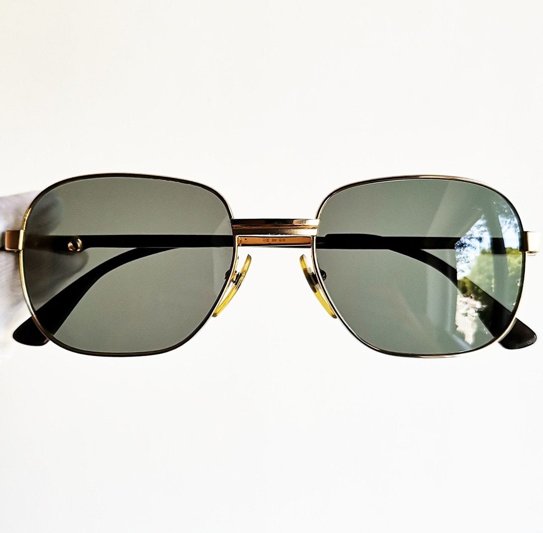 ESSILOR Square Aviator Vintage Sunglasses Rare Gold Made in - Etsy