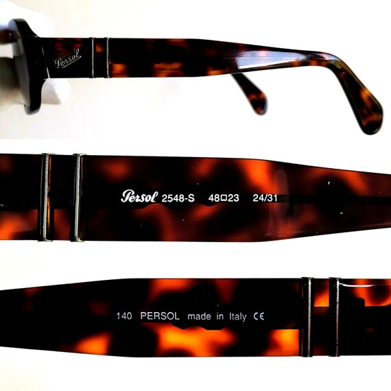 PERSOL vintage sunglasses rectangular brown silve… - image 5