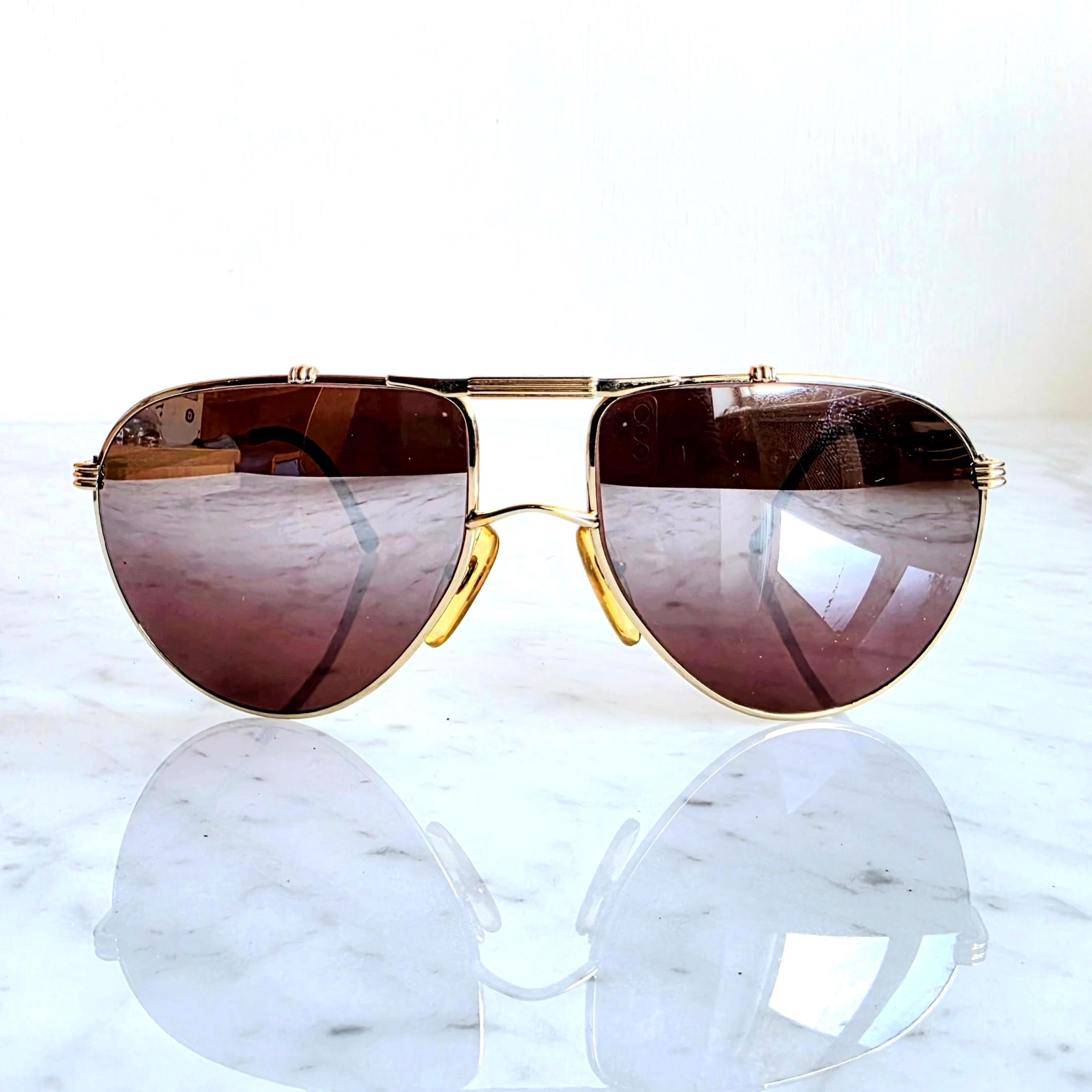 CHRISTIAN DIOR Monsieur 2248 40 Vintage Sunglasses Aviator Gold