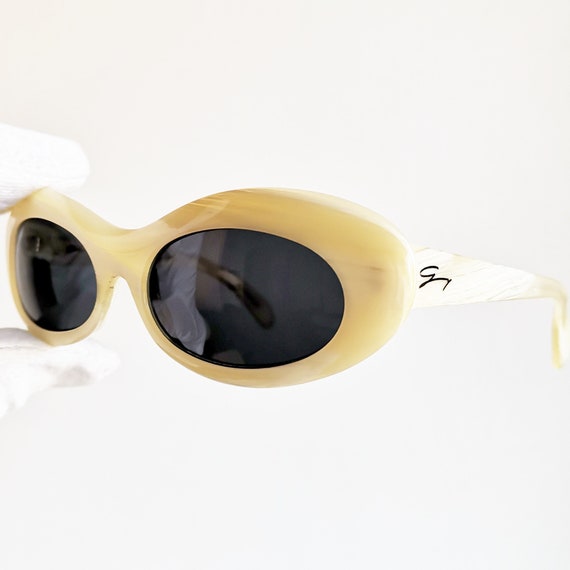 VERSACE vintage Sunglasses oval rare small tiny w… - image 3