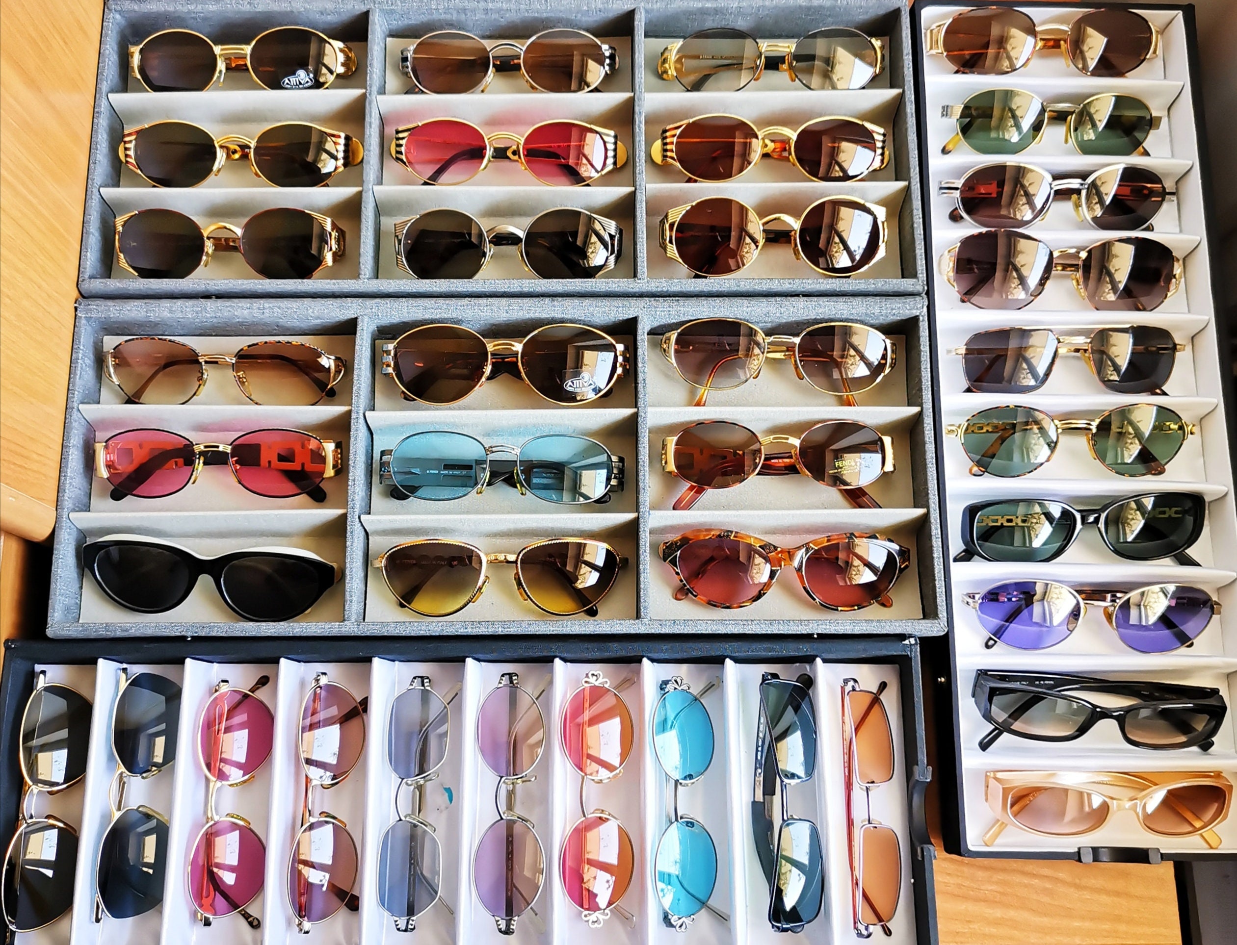 FENDI Vintage Sunglasses Round Gold Tortoise Brown FS240  display picture 2