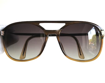 PLAYBOY oversize Sunglasses vintage brown silver big square aviator 4508 frame 70s 80s