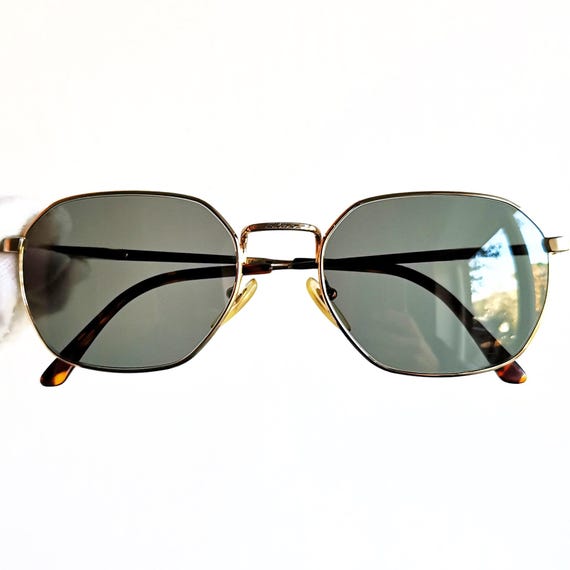 Vintage Ralph Lauren RA4027 Oversized Square Sunglasses Gold Classic Luxury Ralph Lauren Gold Sunglasses for Men for sale | eBay main image 3
