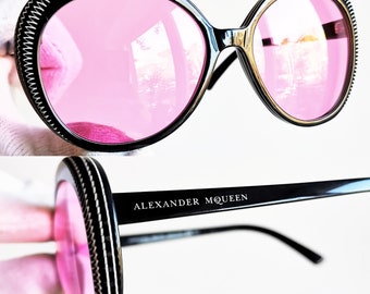 ALEXANDER MCQUEEN Vintage Sunglasses Blue Round AMQ4167/S Frame