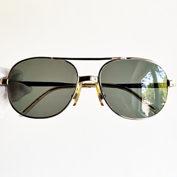 DESIL 14Kt GOLD round aviator sunglasses vintage r
