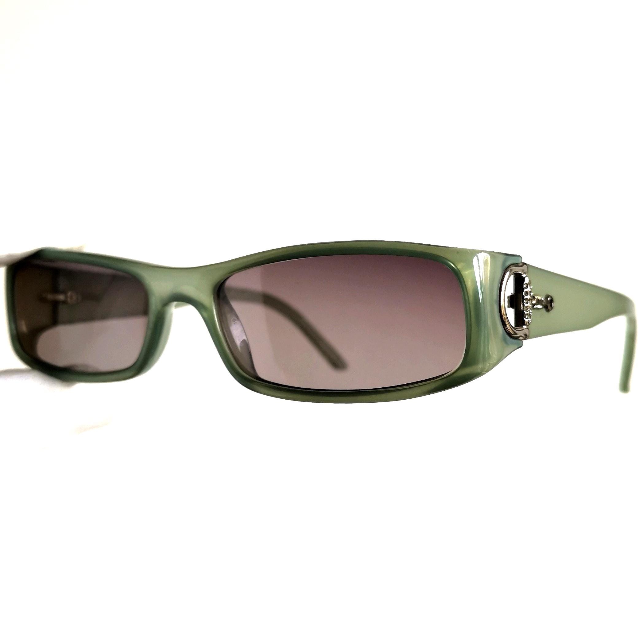 Gucci Sunglasses 2007 Vintage Horsebit Green Azure Opal Rectangle GG 2583 EML Gucci GG 2487S K69 – Vintage Frames Company main image 2