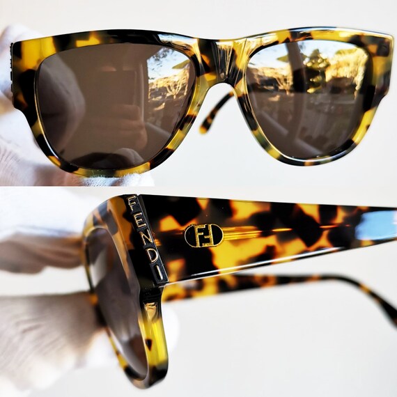 FENDI vintage sunglasses rare square tortoise bro… - image 3