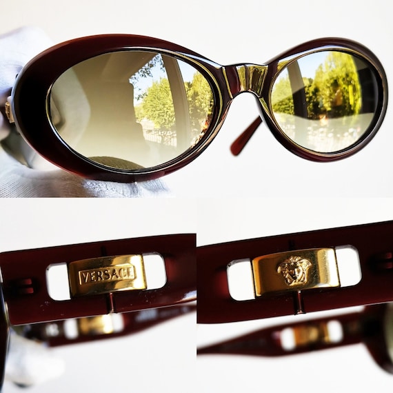 小物 Gianni Versace sunglasses logo y2k brown Gianni Versace S22 030 – Sammy & Nino's Store