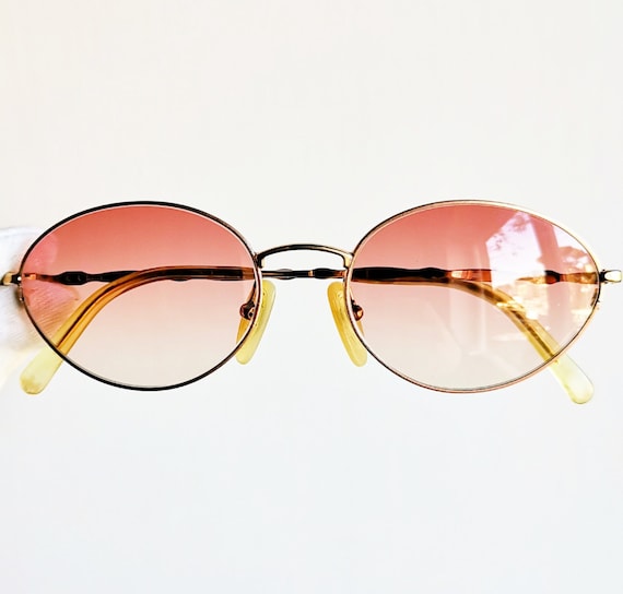 DIOR Vintage Sunglasses Rare Oval Gold Pink Christian Cateye DIOR Vintage Sunglasses Rare Oval Gold Pink Christian Cateye