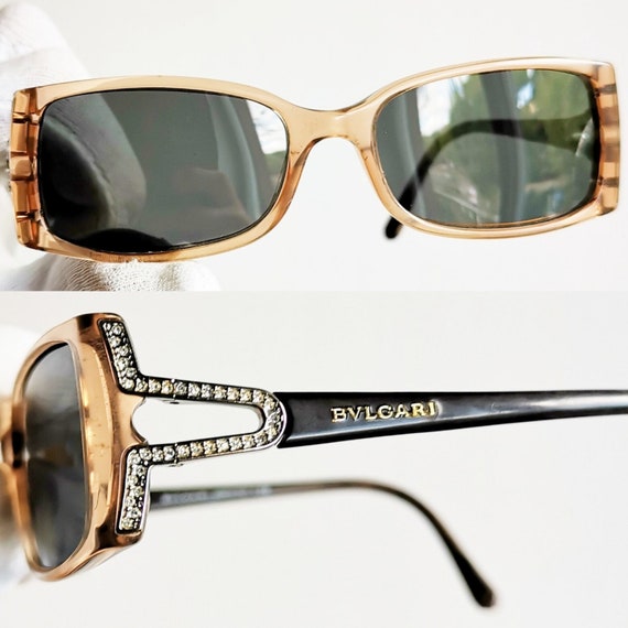 BVLGARI vintage sunglasses rare oval pink clear b… - image 1