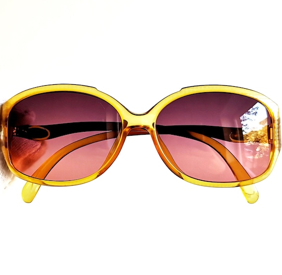 DIOR Vintage Sunglasses Yellow Red Square Christian 2184 Frame