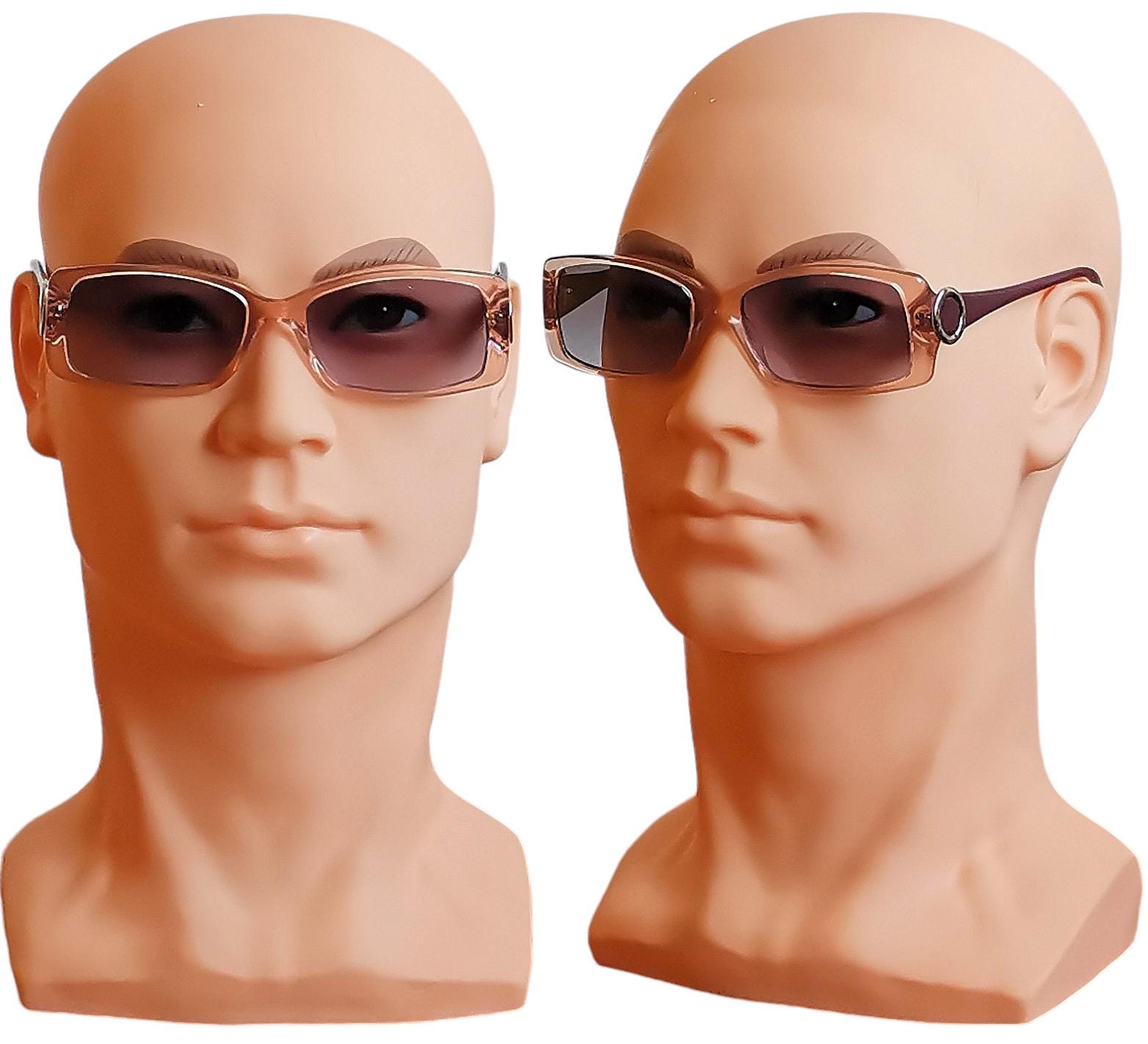 BVLGARI Vintage Sunglasses Rectangular Clear Pink Burgundy Purple