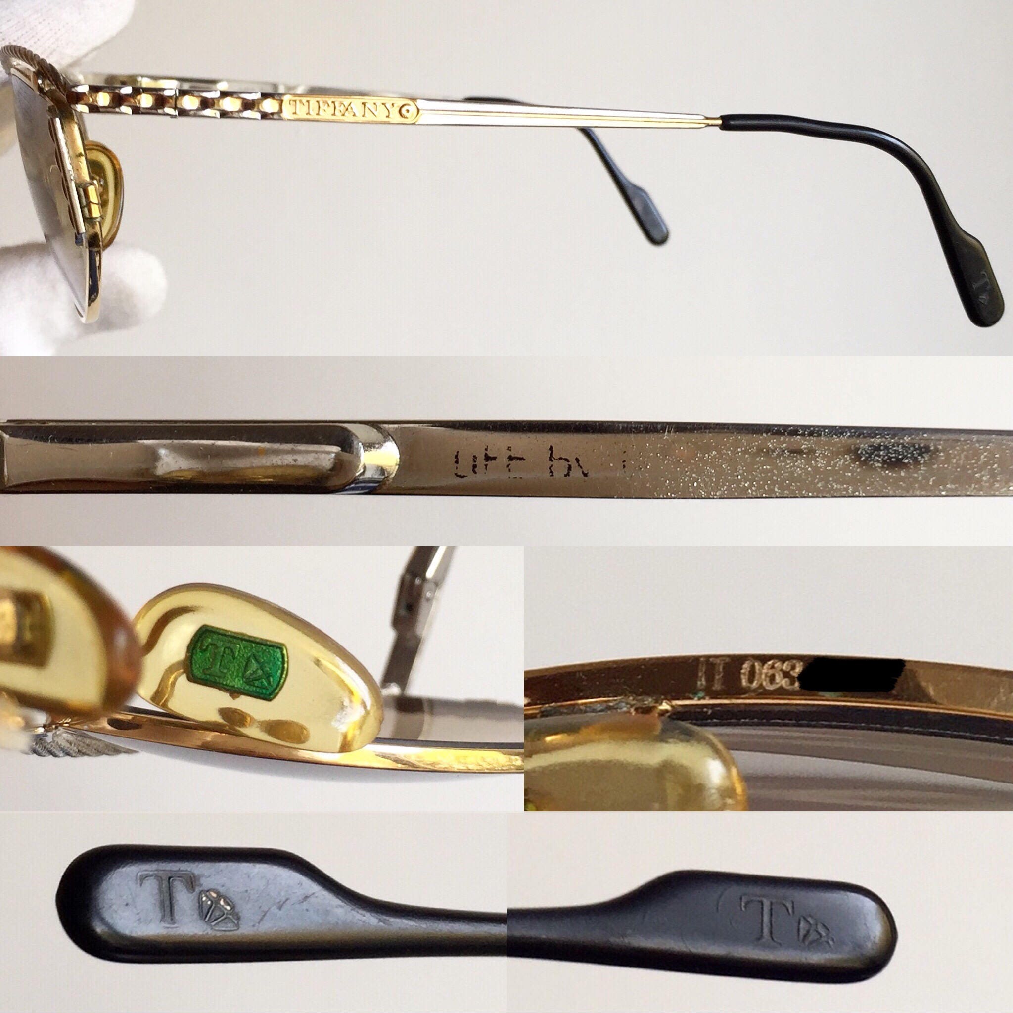 TIFFANY Vintage Sunglasses Platinum 23k Gold Plated T616 Gold