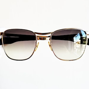 Occhiali da sole AERONAUTICA MILITARE 1988 14Kt Gold vintage Sunglasses big oversize frame square aviator pilot air force new gray lens 80s