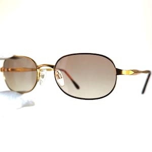 BVLGARI vintage sunglasses rare oval gold brown goth steampunk Bad Bunny Migos Rihanna designer Kylie Jenner Bella Hadid frame new lens 90s