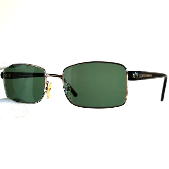 PRADA vintage sunglasses square rectangular silve… - image 1