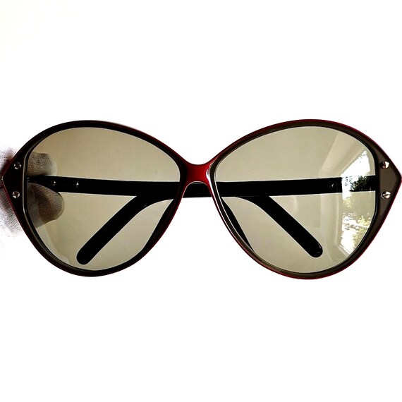 DIOR Vintage Sunglasses Christian 2278 Black Red Gold Frame Cateye