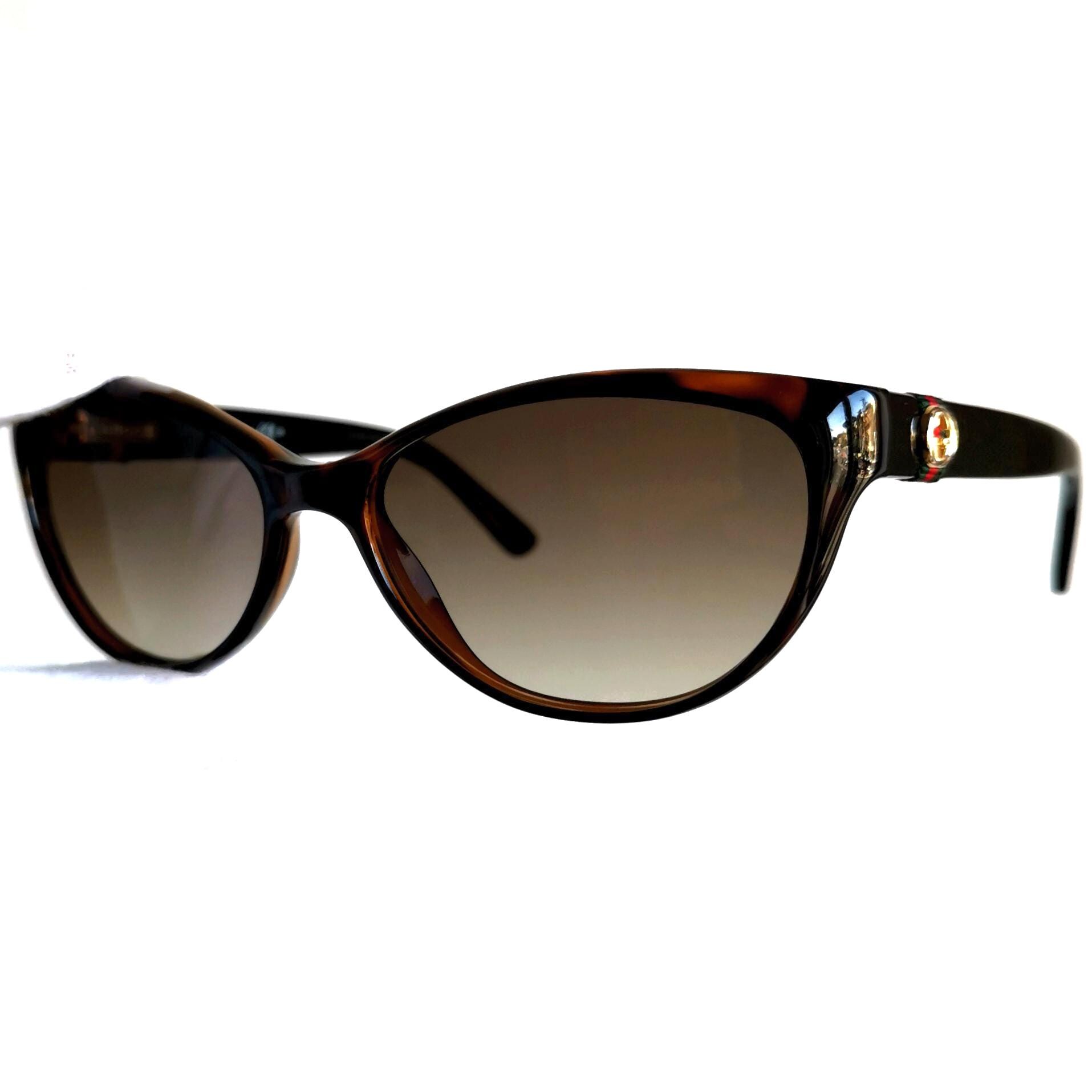 GUCCI Sunglasses Vintage Brown Black Gold GG Logo 3682