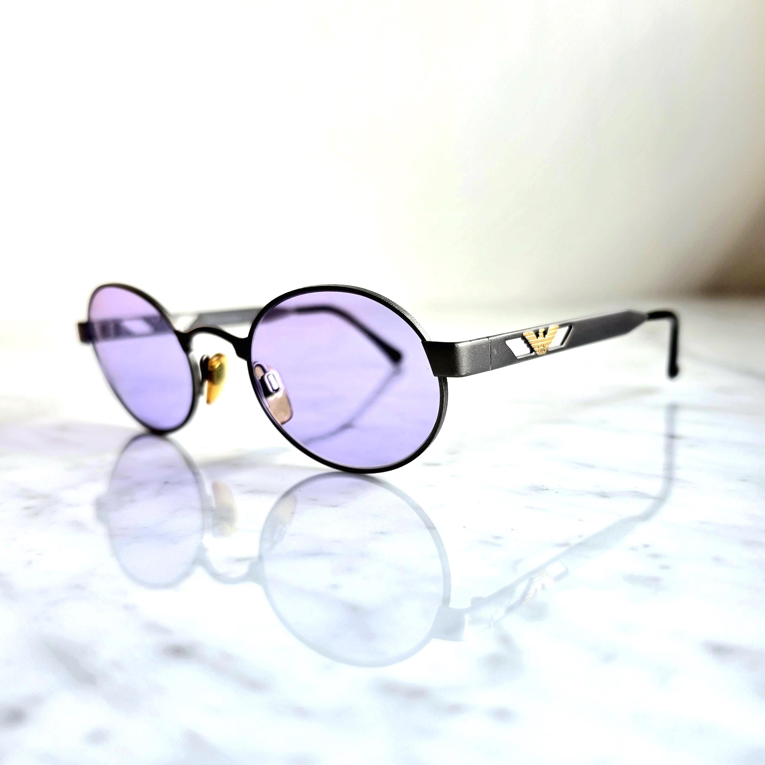 ARMANI Vintage Sunglasses Round Oval Silver Gold Giorgio Emporio