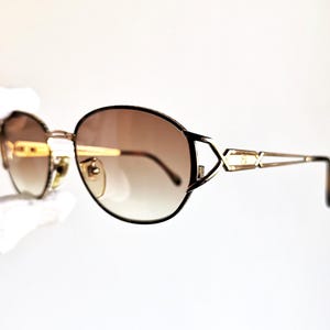 FENDI vintage SUNGLASSES rare oval gold tortoise brown VL7045 lighting bolt 90s steampunk frame  designer Tupac Migos Rihanna new NOS