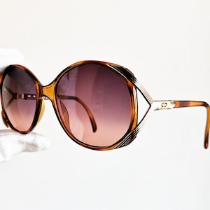 DIOR ヴィンテージ サングラス レア ラウンド スクエア パープル ピンク レンズ Christian 2428 ブラウン フレーム ルネット オーバル ディーバ バタフライ トータス リアーナ 新品 NOS