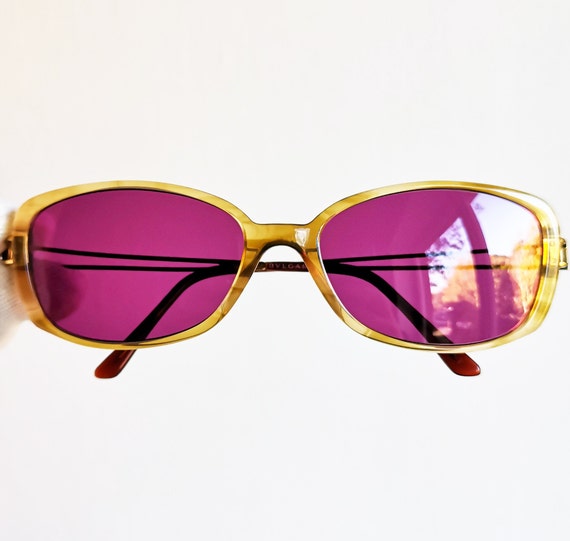 BVLGARI vintage sunglasses rare oval wrap squared… - image 2
