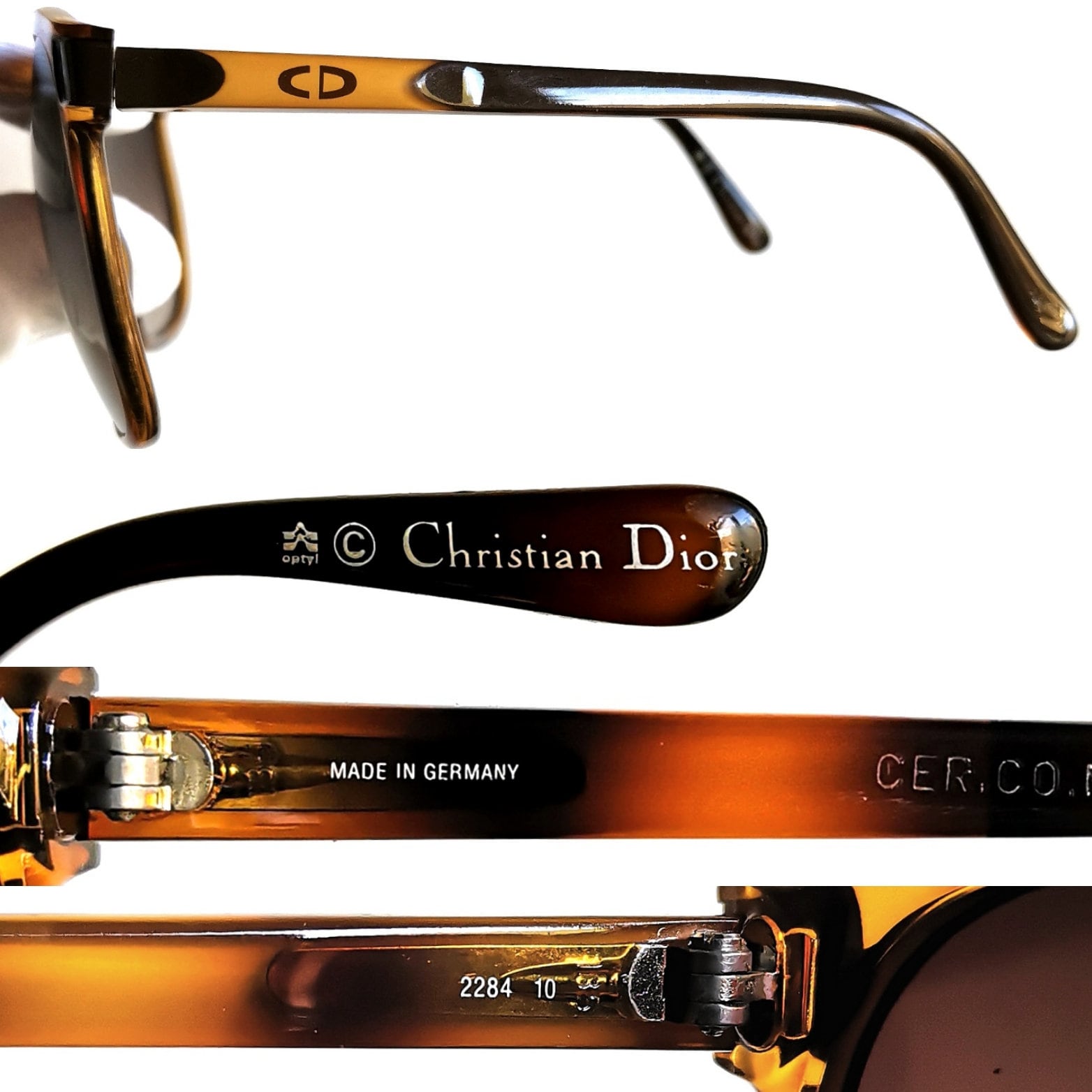 DIOR Vintage Sunglasses Rare Square Oversize Big Tortoise