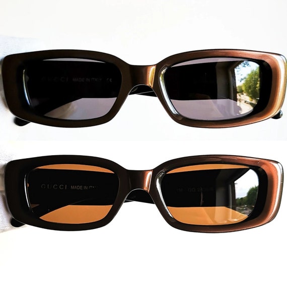 GUCCI Vintage Sunglasses Rare Red Silver Made in Italy - Etsy