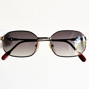 DESIL 14 Kt GOLD Sunglasses vintage oval square rectangular rolled filled plated Migos Rihanna red small tiny frame rare  new NOS 80s